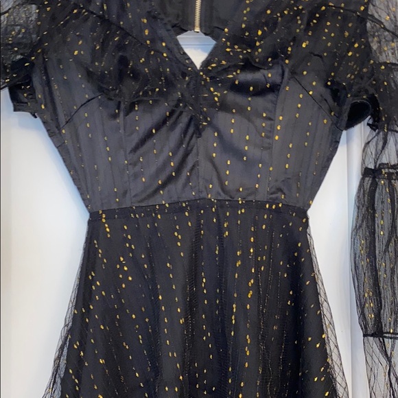 Open Back Black and Gold Dress - Picture 4 of 9